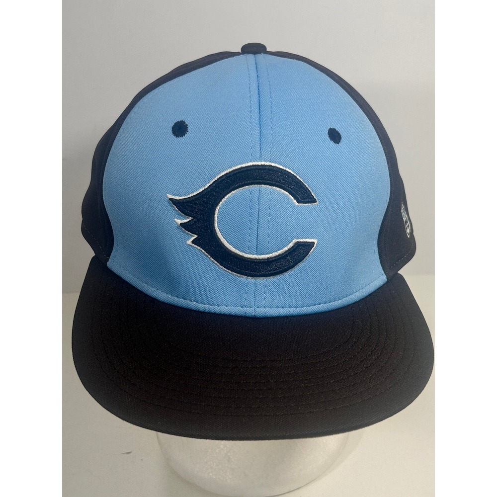 Game Caps Light Blue Black Winged C Eagle Logo Flat Baseball cap Fitted GP341